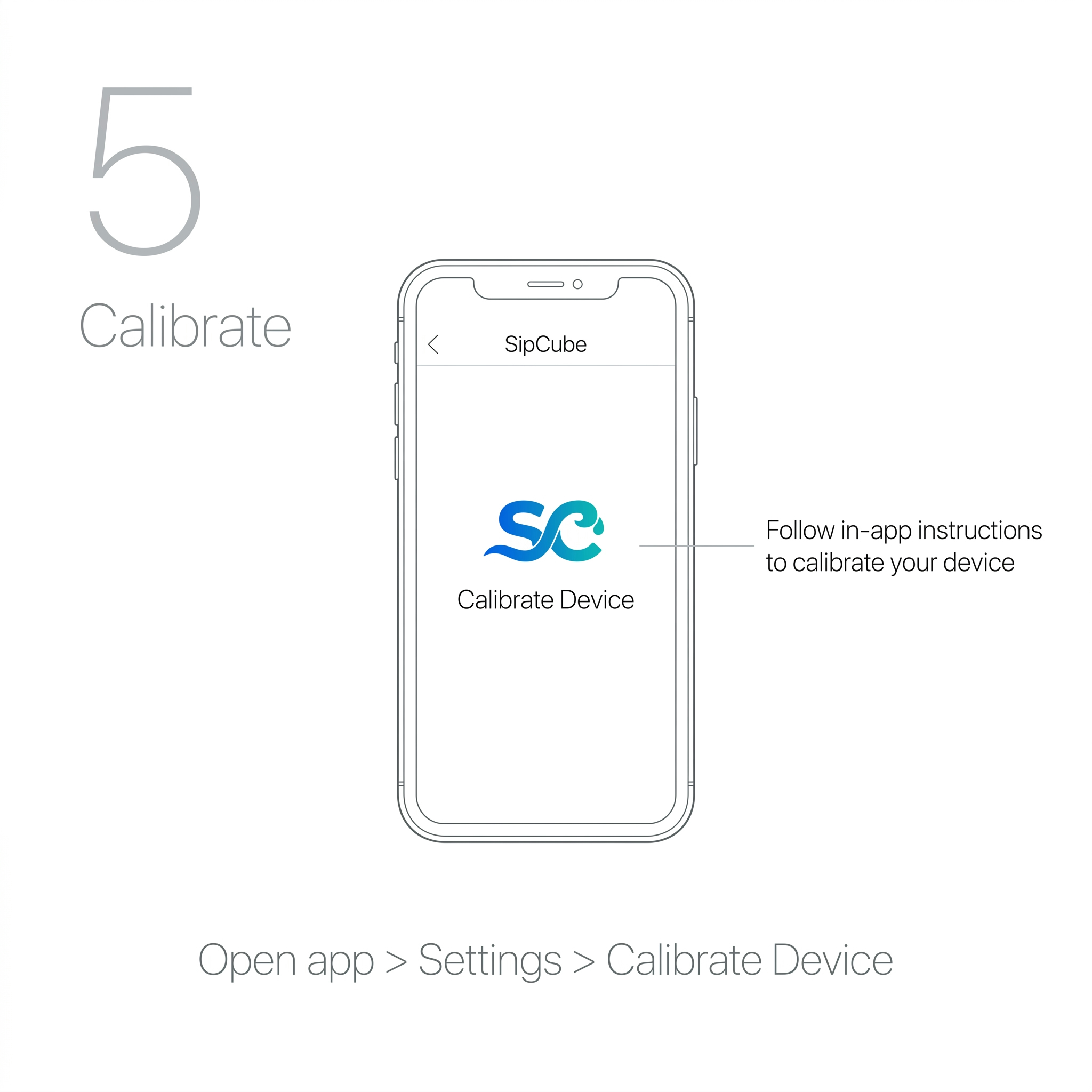 Install SipCube in your bottle and calibrate