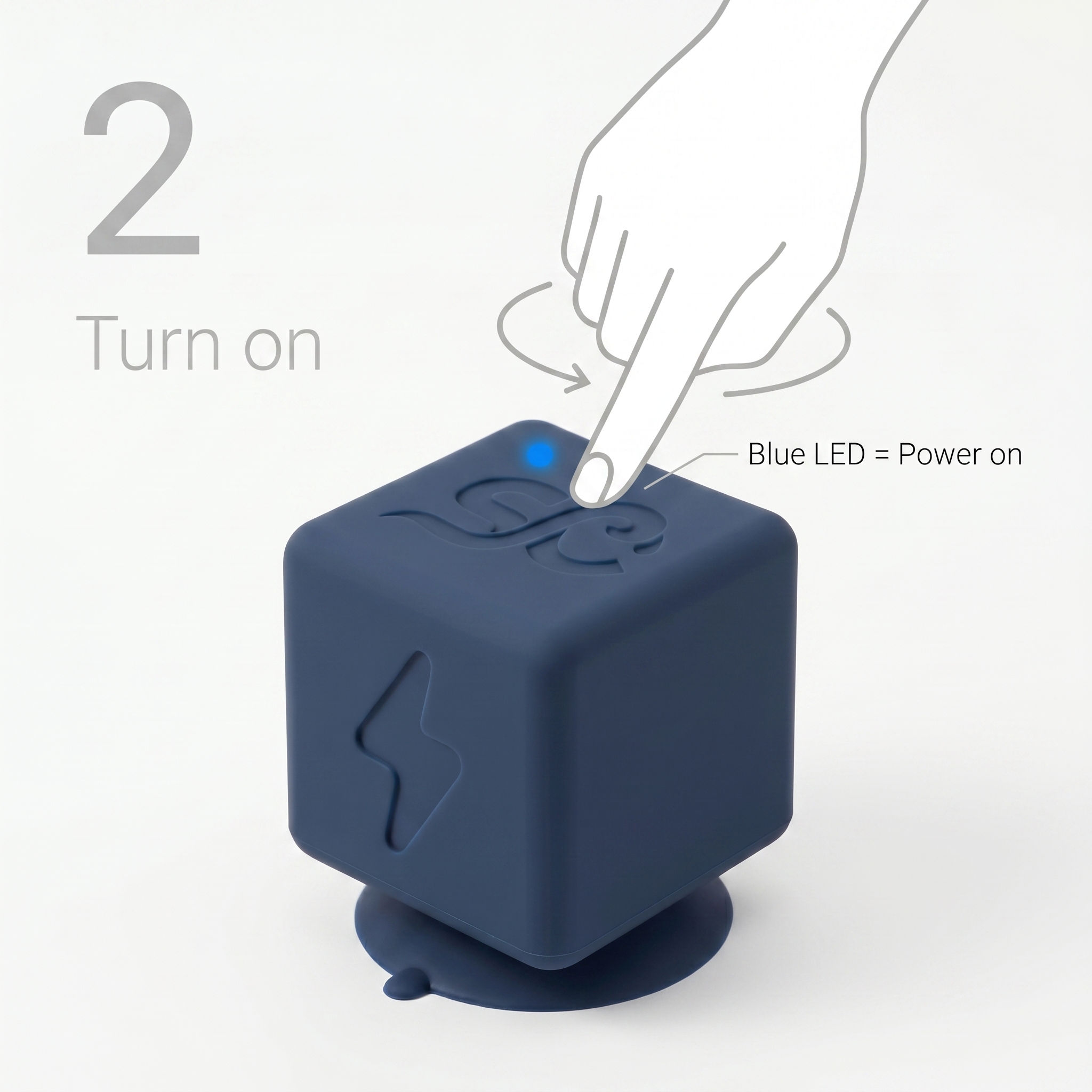 Press the button to power on